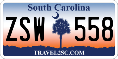 SC license plate ZSW558