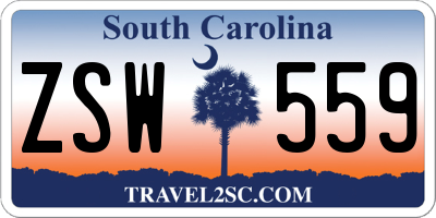 SC license plate ZSW559