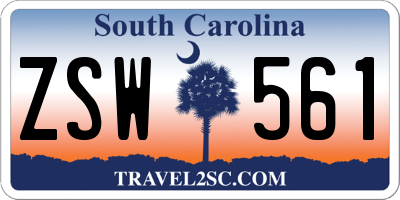 SC license plate ZSW561