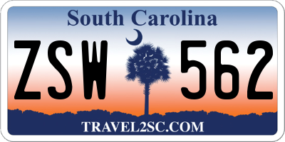 SC license plate ZSW562