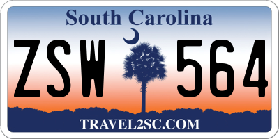 SC license plate ZSW564
