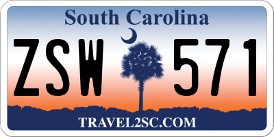 SC license plate ZSW571