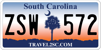 SC license plate ZSW572