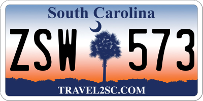 SC license plate ZSW573