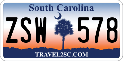 SC license plate ZSW578