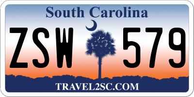 SC license plate ZSW579