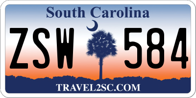 SC license plate ZSW584