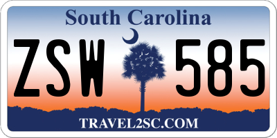 SC license plate ZSW585