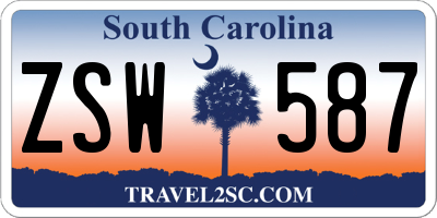 SC license plate ZSW587