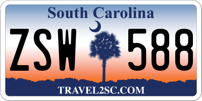 SC license plate ZSW588