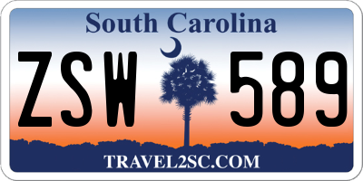 SC license plate ZSW589
