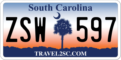 SC license plate ZSW597