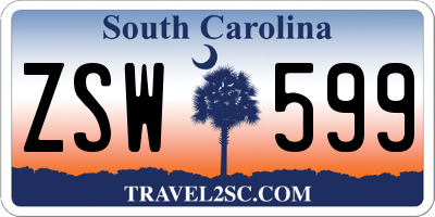 SC license plate ZSW599