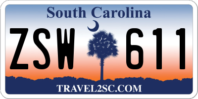 SC license plate ZSW611