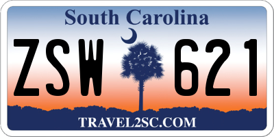 SC license plate ZSW621