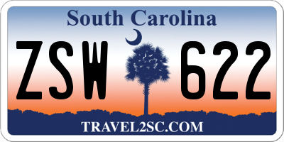 SC license plate ZSW622