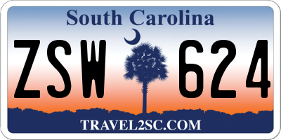 SC license plate ZSW624
