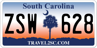 SC license plate ZSW628