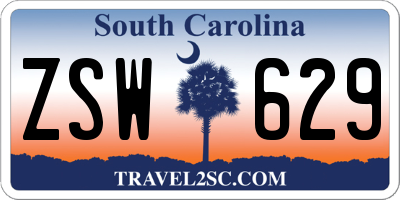SC license plate ZSW629