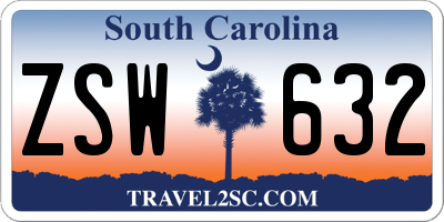 SC license plate ZSW632