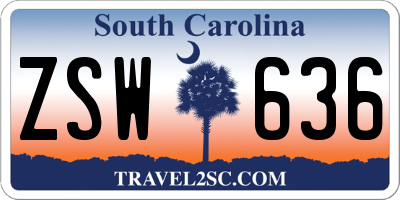 SC license plate ZSW636