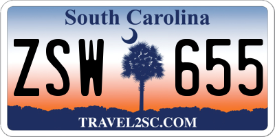 SC license plate ZSW655