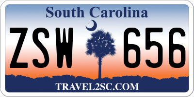 SC license plate ZSW656