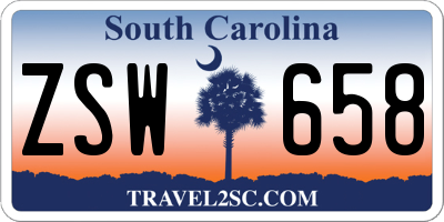 SC license plate ZSW658