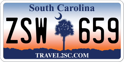 SC license plate ZSW659