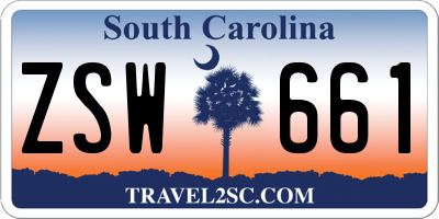 SC license plate ZSW661