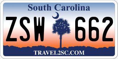 SC license plate ZSW662