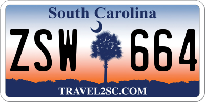SC license plate ZSW664