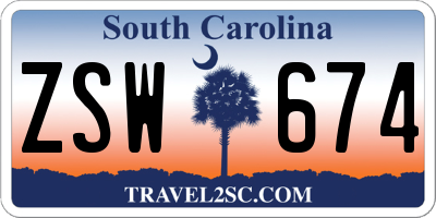 SC license plate ZSW674