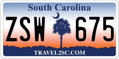SC license plate ZSW675
