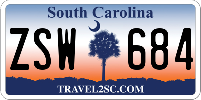 SC license plate ZSW684