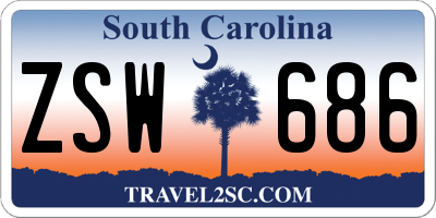 SC license plate ZSW686