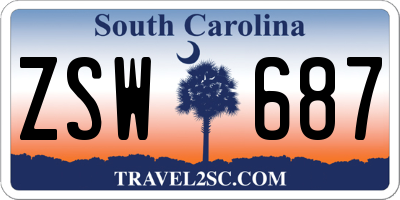 SC license plate ZSW687
