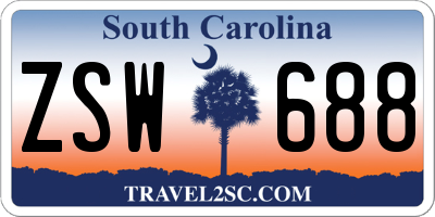 SC license plate ZSW688