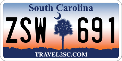 SC license plate ZSW691