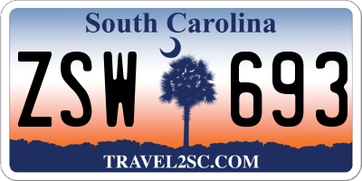 SC license plate ZSW693