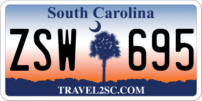 SC license plate ZSW695