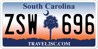 SC license plate ZSW696