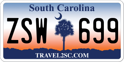 SC license plate ZSW699