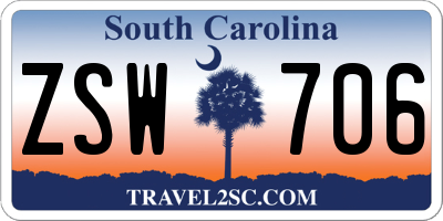 SC license plate ZSW706