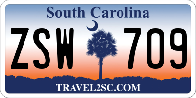 SC license plate ZSW709