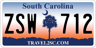 SC license plate ZSW712