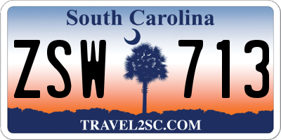 SC license plate ZSW713