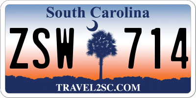 SC license plate ZSW714