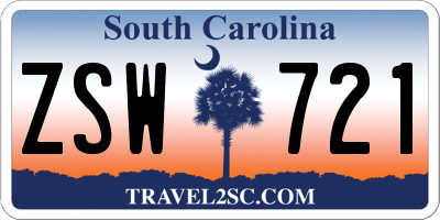 SC license plate ZSW721