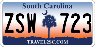SC license plate ZSW723
